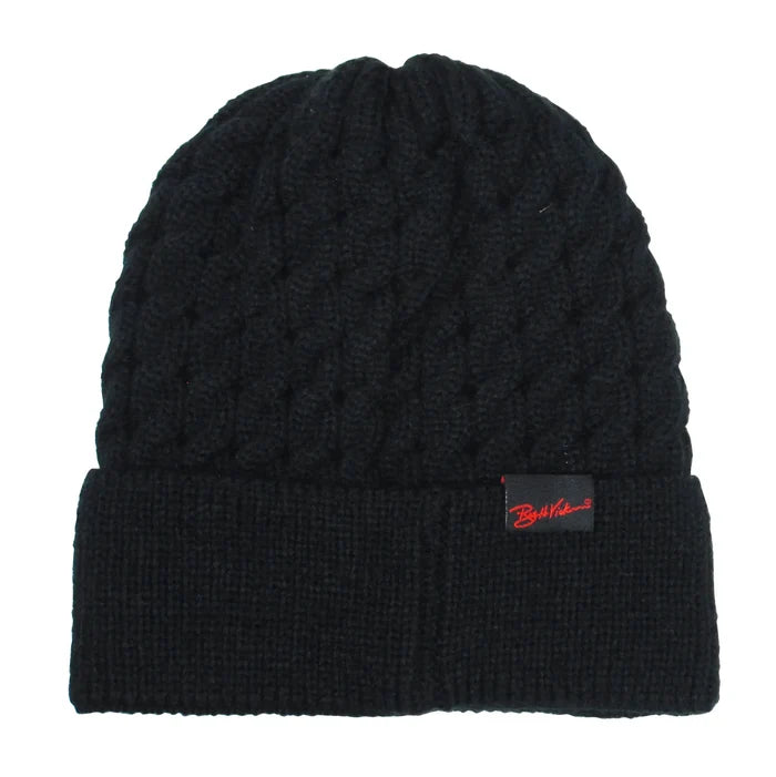 Eagle Heart Embroidered Knitted Hat featuring braided knit and eagle crest design by Roy Henry Vickers.