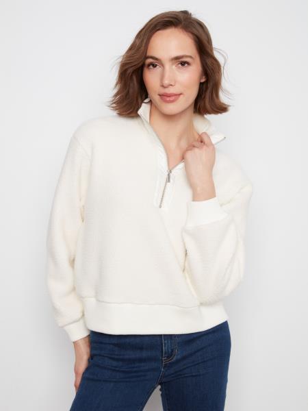 Ecru Half Zip Fleece