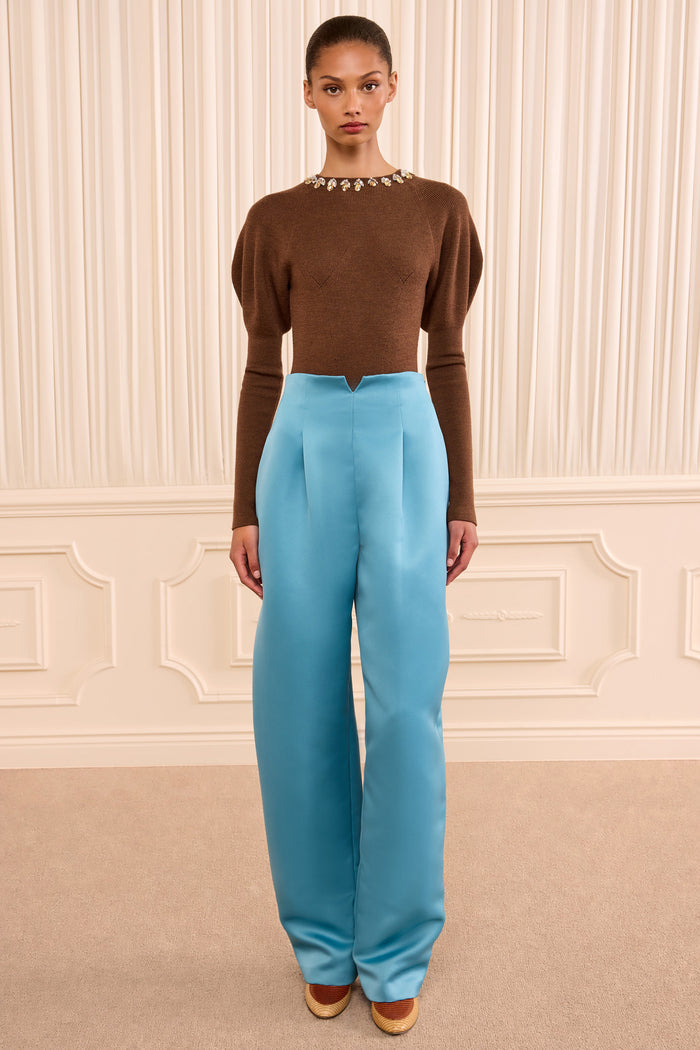 Edlyn Satin Pant - Heron