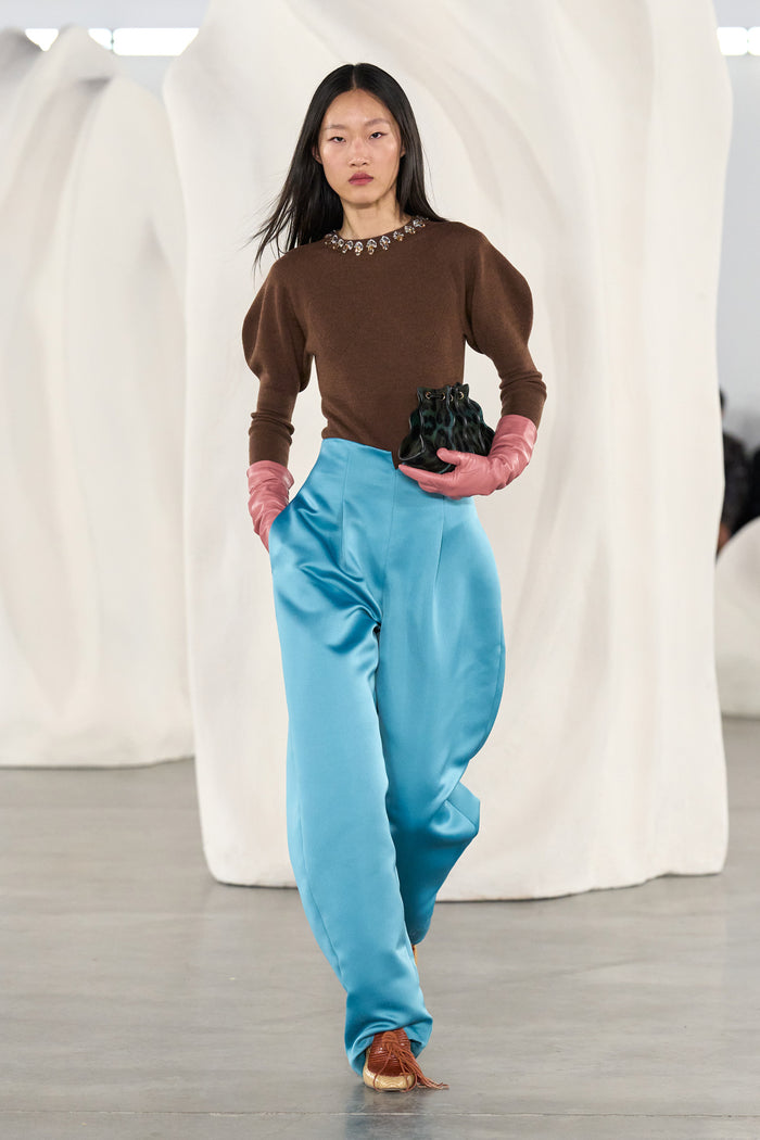 Edlyn Satin Pant - Heron