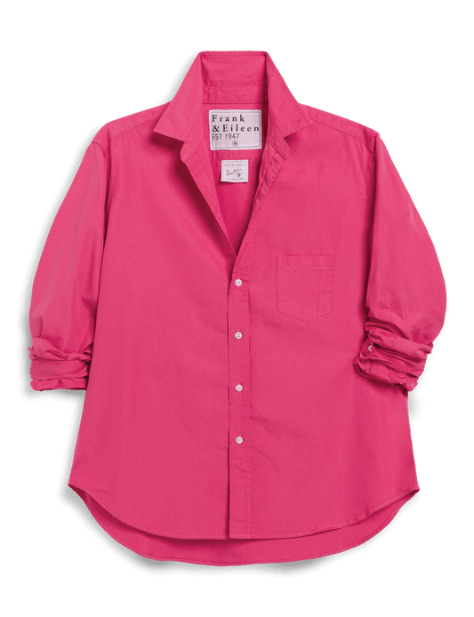 Pink shirt with rolled-up sleeves on a transparent background