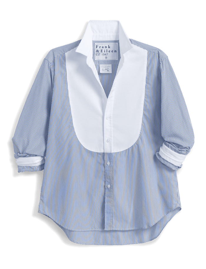 EILEEN TUXEDO Blue and White Stripe, Italian Superluxe