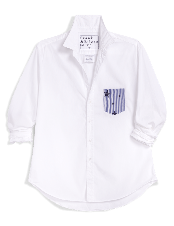 White shirt with a pocket design on a black background