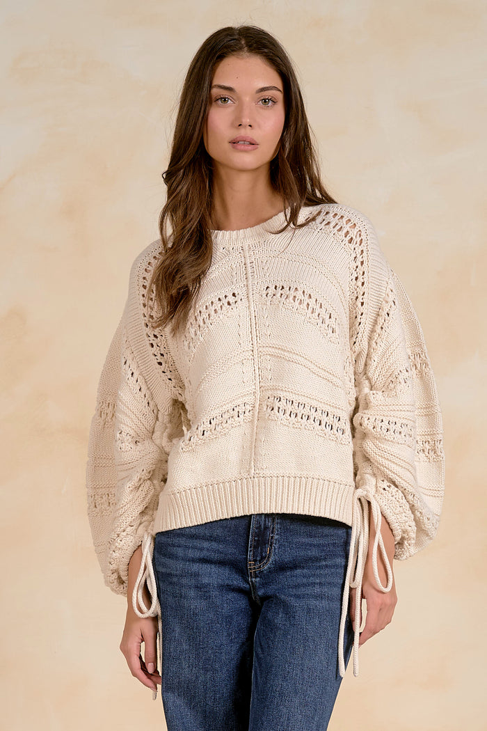 ELAN  Knit Tie Sweater
