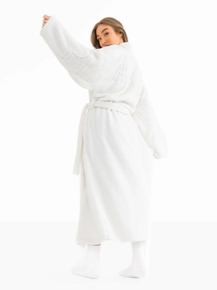 Embroidered Isabel Dressing Gown - White