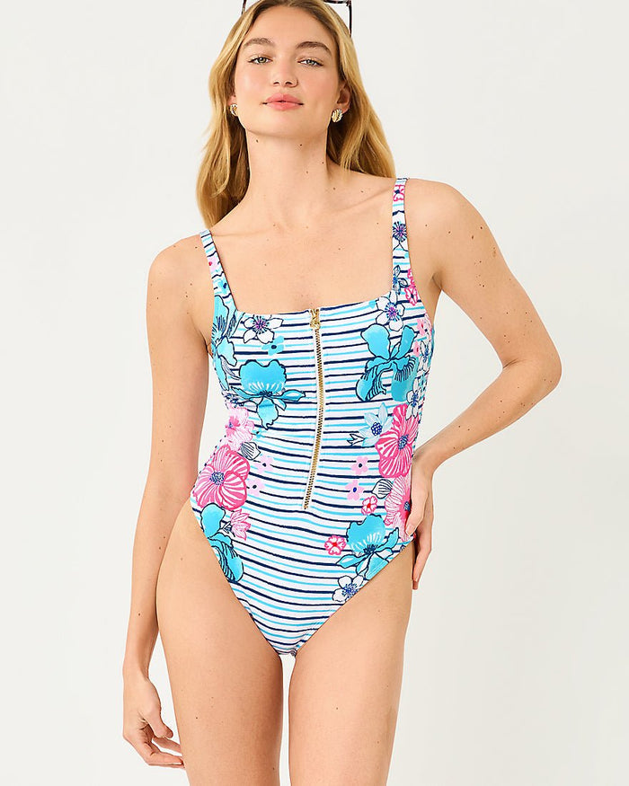 Lilly Pulitzer - Emil One Piece Swimsuit - Starlight Navy Glorious Stripe
