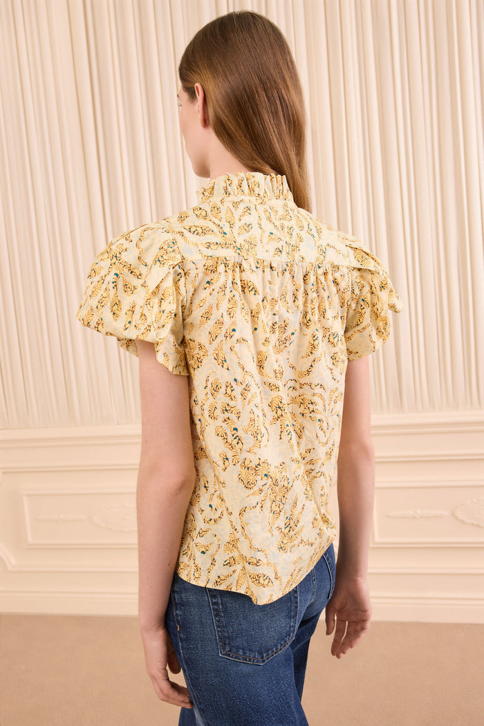 Estela Short Sleeve Cotton Top - Chamomile
