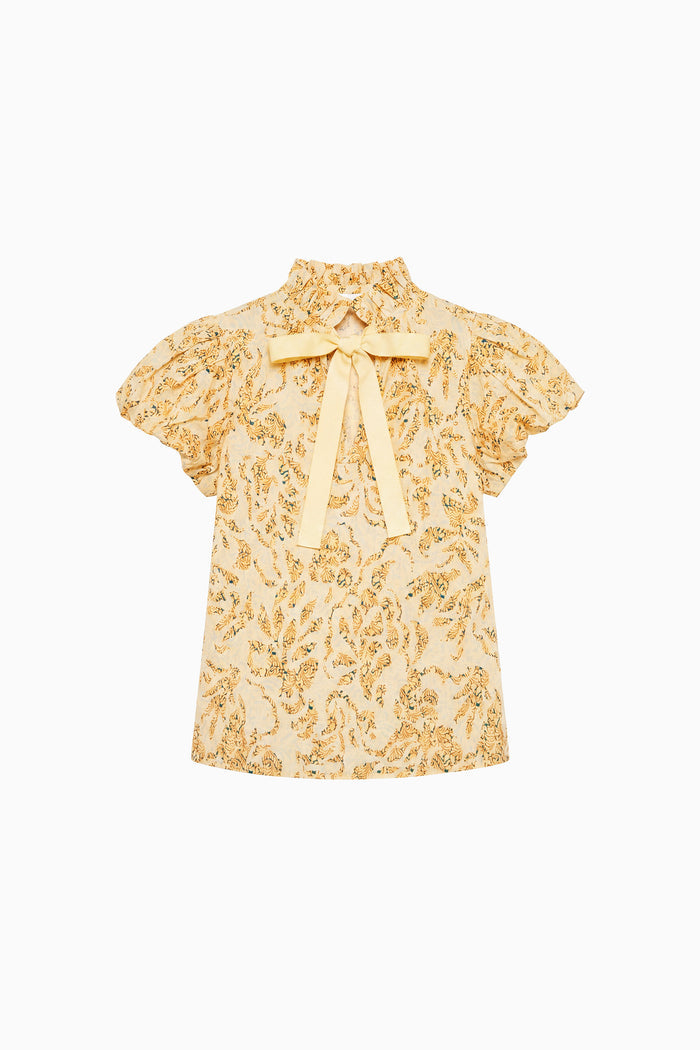 Estela Short Sleeve Cotton Top - Chamomile