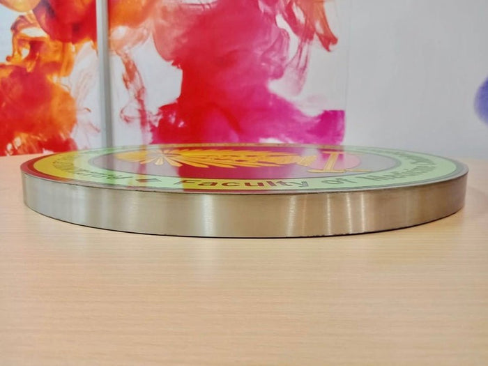 ป้ายสแตนเลสกัดกรด โลโก้บริษัท Etched Metal Sign ป้ายกัดกรดสแตนเลส SS304 ป้ายชื่อบริษัทสแตนเลส กัดกรดลงสี