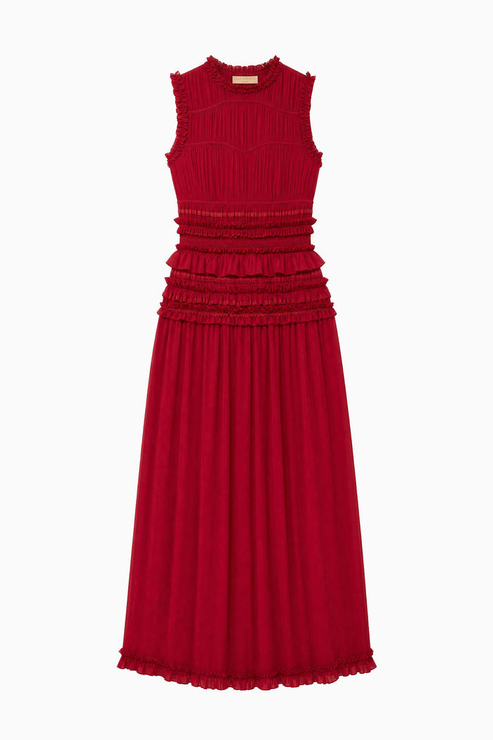 Etta Sleeveless Silk Dress - Cerise