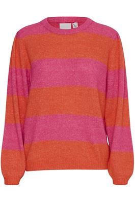 Evelyn Stripe Jumper (Pink Yarrow)