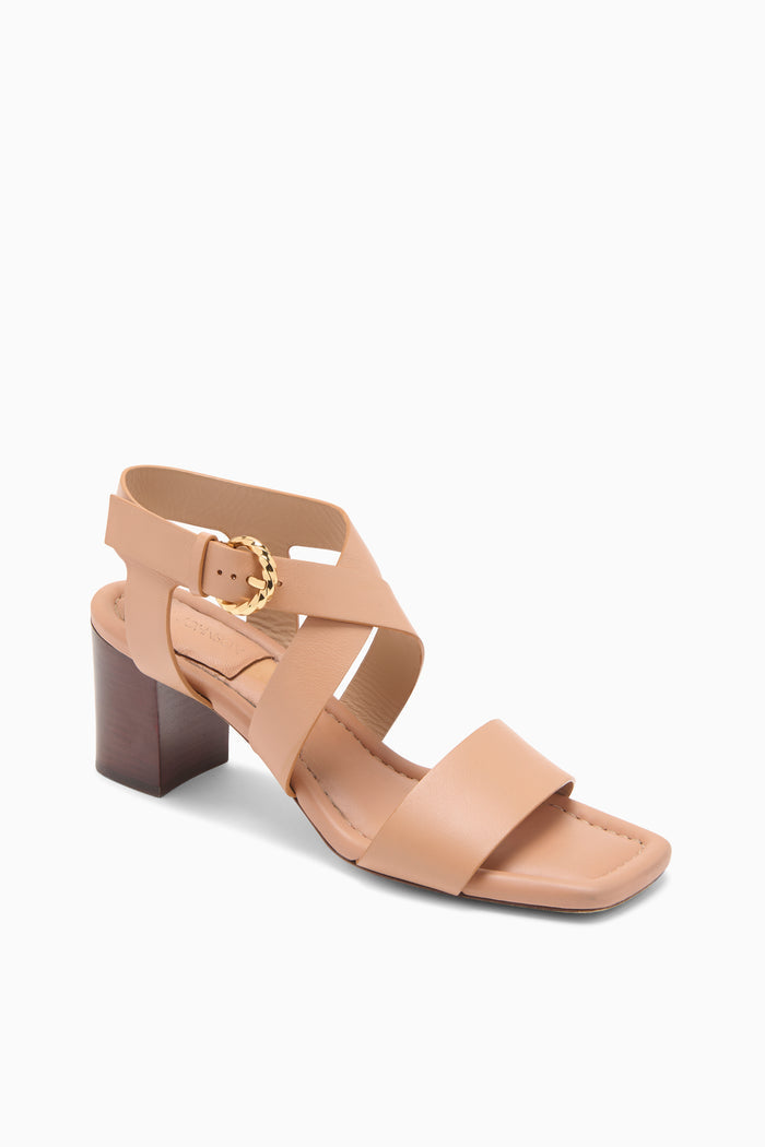 Sienna Leather Crossover Strap Sandal - Three-Quarter View | Ulla Johnson