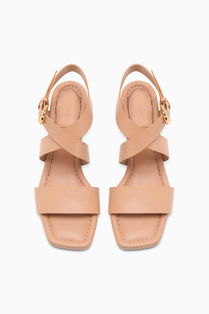 Sienna Leather Luxury Block Heel Sandals - Top View Pair | Ulla Johnson