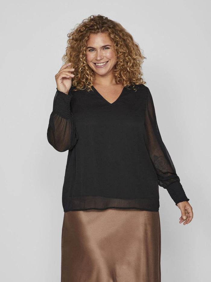 Faliya V-Neck Top (Black)