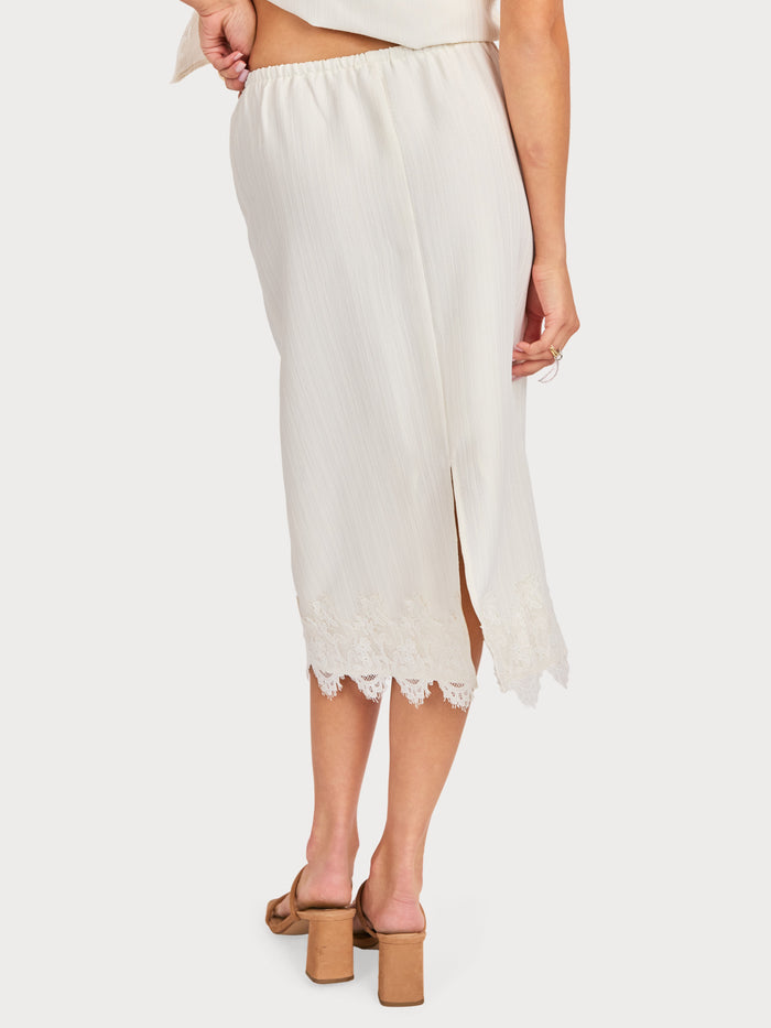 Fawn Lace Hem Midi Skirt