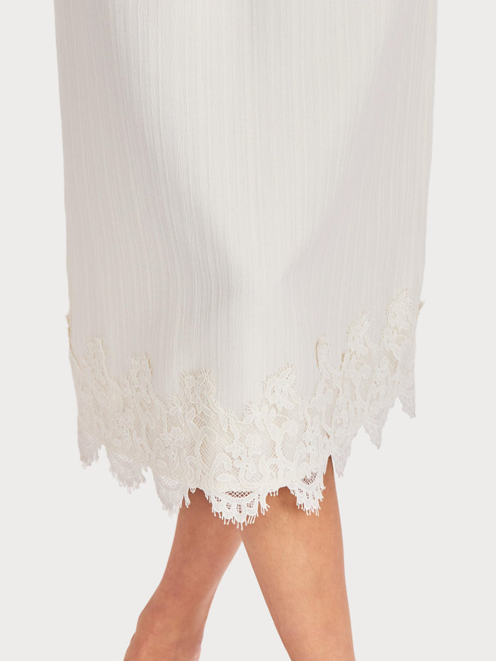 Fawn Lace Hem Midi Skirt