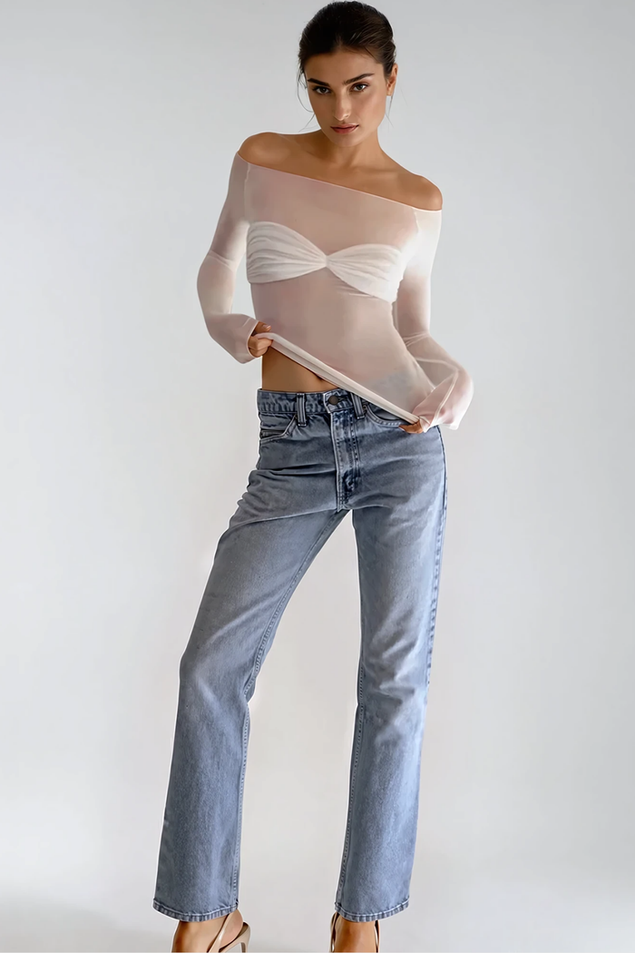 Fawzi Off Shoulder Mesh Top