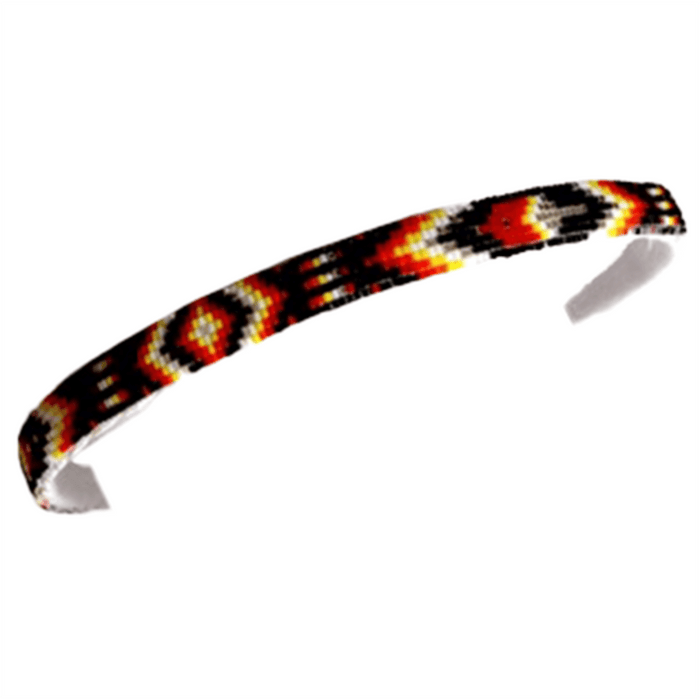 Feathers - Cutglass Headband with intricate beadwork in vibrant colors.
