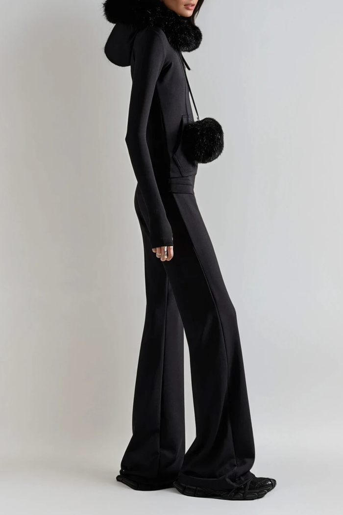 Fechin Faux Fur Bodycon Pants Set
