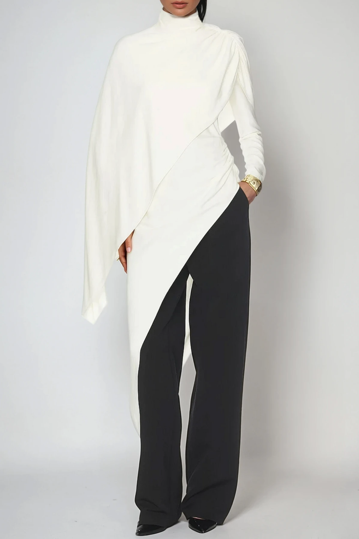 Federigo Asymmetric Shawl Top