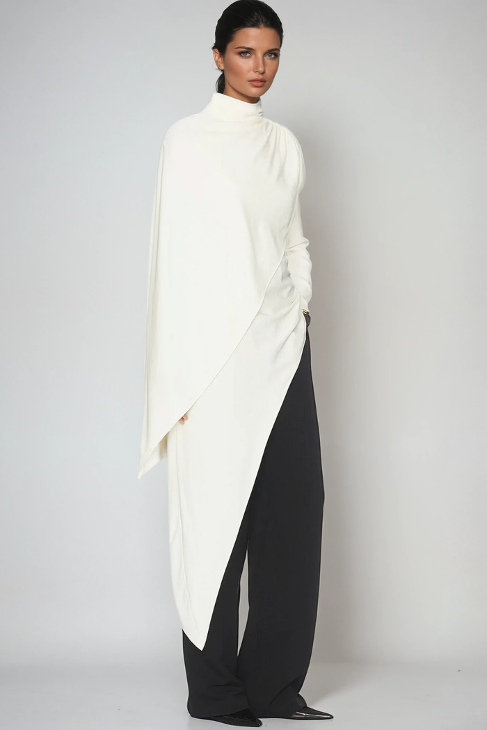 Federigo Asymmetric Shawl Top