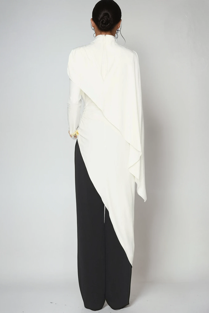 Federigo Asymmetric Shawl Top
