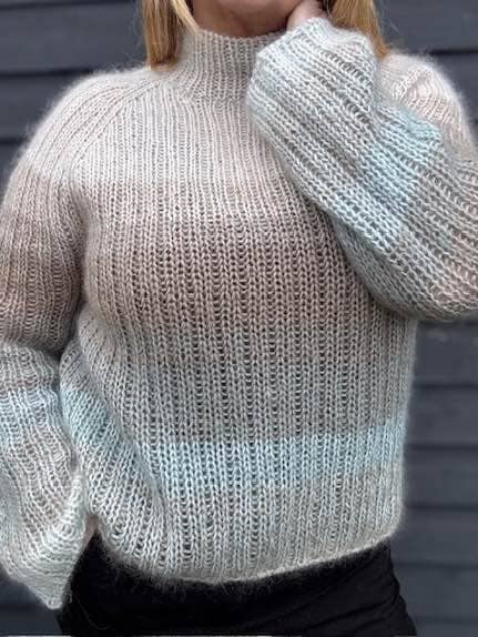 Felicity Blouse multi color (long sleeves), No 4 + silk mohair knitting kit