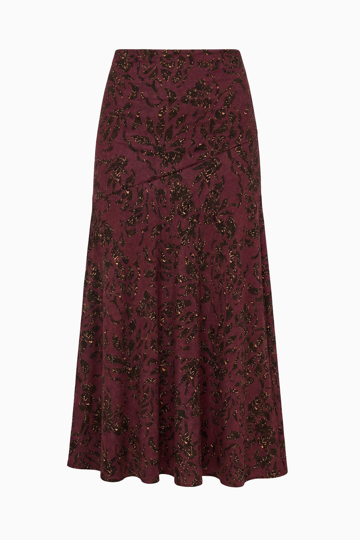 Fiona Jersey Skirt - Claret Floral
