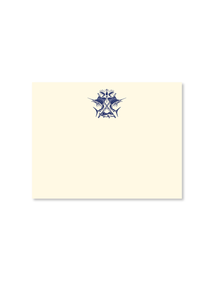 Flat Note Stationery - Angler Crest