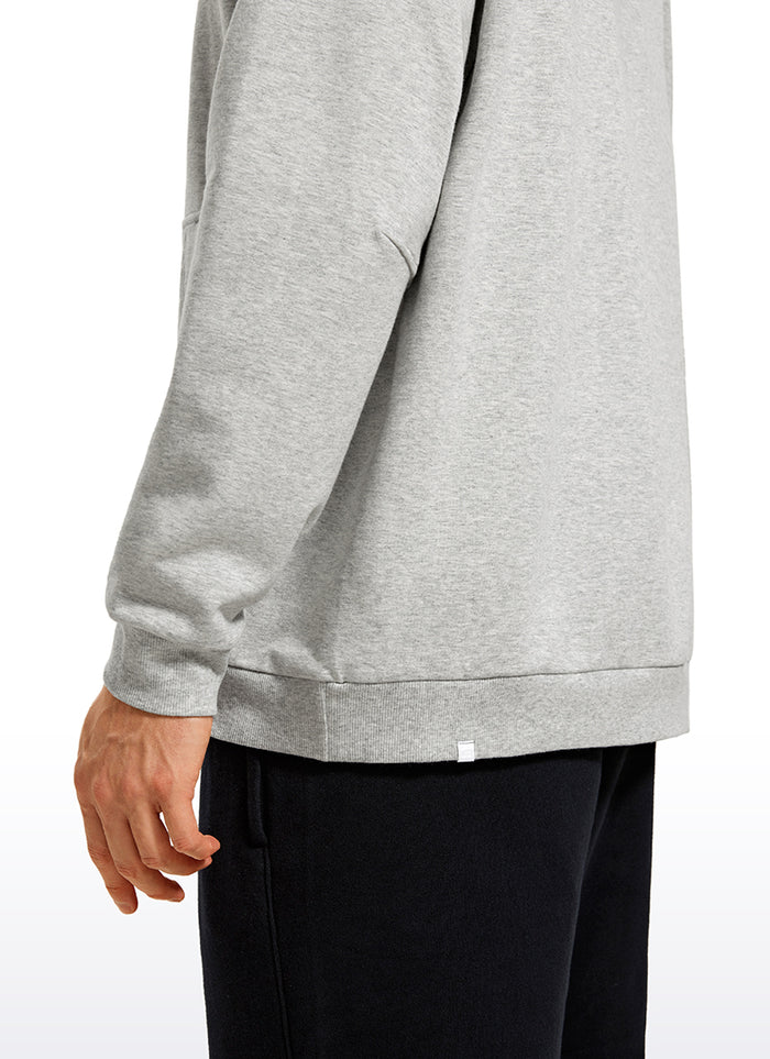 CRZ YOGA Mens Fleece Hoodies Pullover Workout Sweatshirts with Pocket Dove Grey Heather