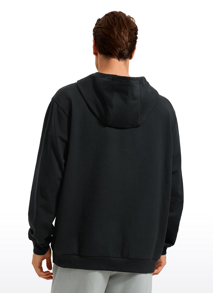 CRZ YOGA Mens Fleece Hoodies Pullover Workout Sweatshirts with Pocket Black