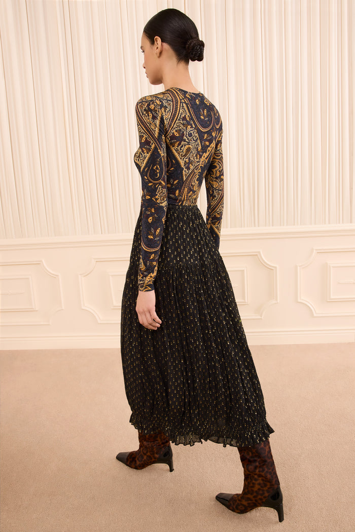 Floret Silk Skirt - Noir