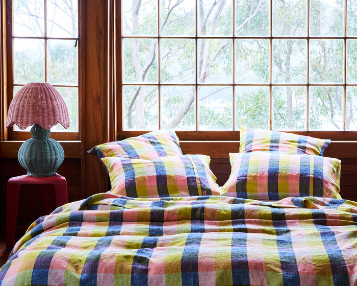 Florida Tartan Linen European Pillowcases