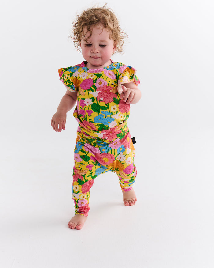 Follow The Sun Yellow Organic Drop Crotch Pant