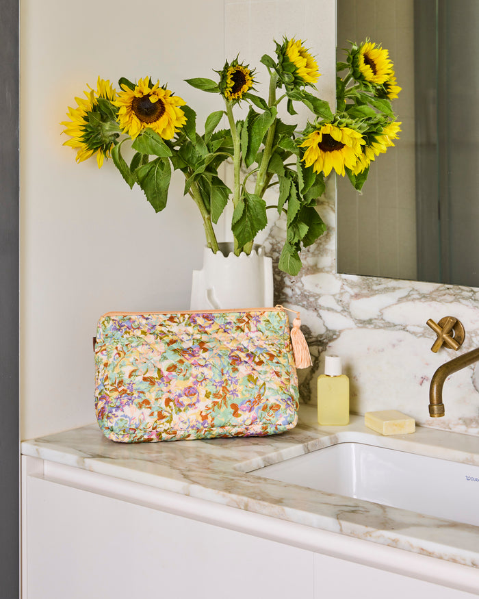 Forever Mine Quilted Cotton Toiletry Purse