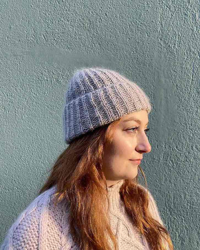 Frida Brioche Hat, knitting kit in Önling No 4 + silk mohair