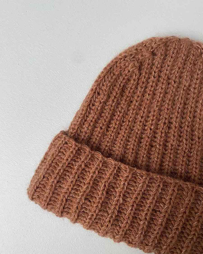 Frida Brioche Hat, knitting kit in Önling No 4 + silk mohair
