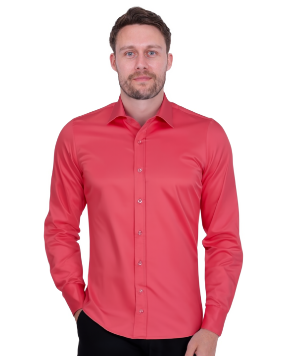 Fuchsia Plain Double Cuff Shirt-Makrom