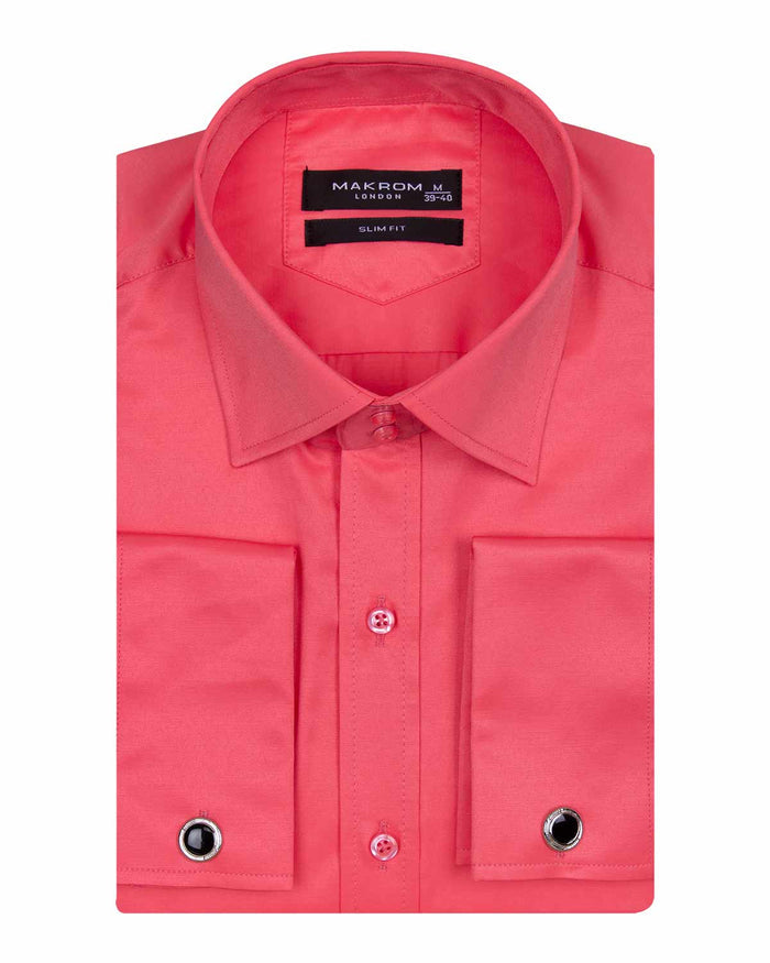 Fuchsia Plain Double Cuff Shirt-Makrom