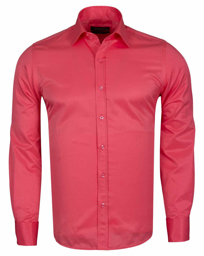 Fuchsia Plain Double Cuff Shirt-Makrom