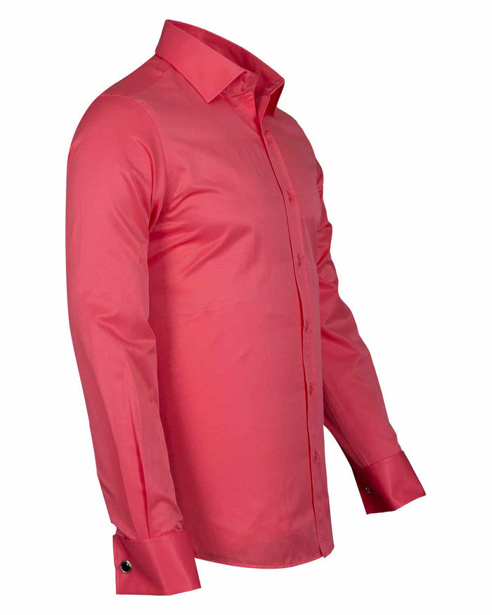 Fuchsia Plain Double Cuff Shirt-Makrom