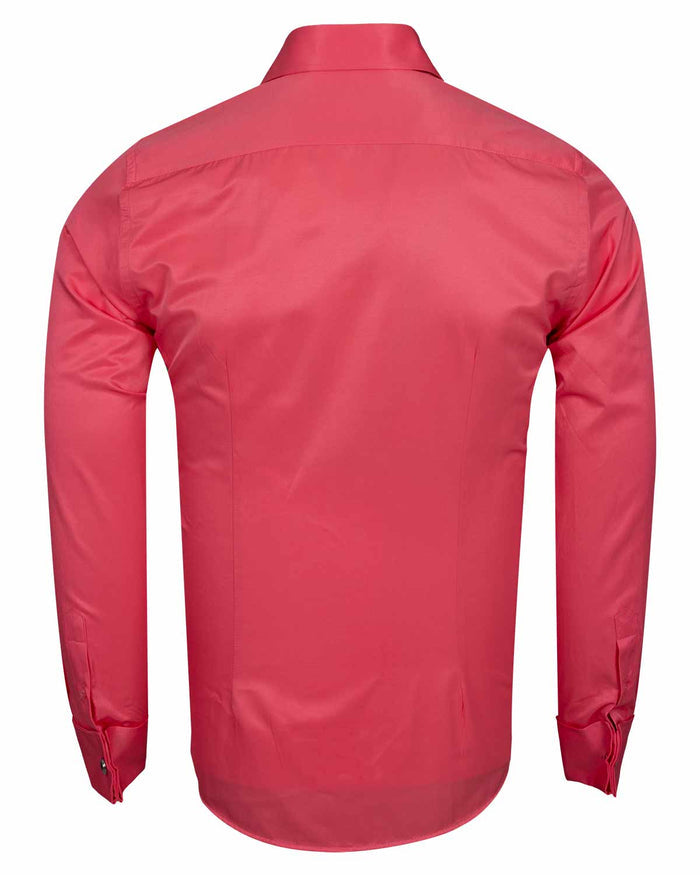 Fuchsia Plain Double Cuff Shirt-Makrom