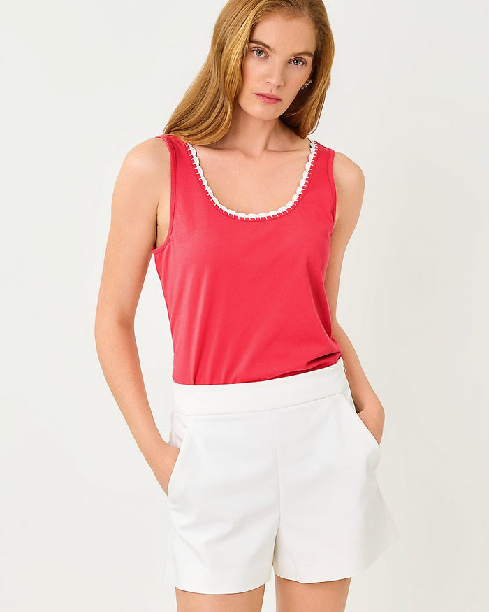 Lilly Pulitzer - Gabbie Crochet Trimmed Knit Top - Paradise Punch