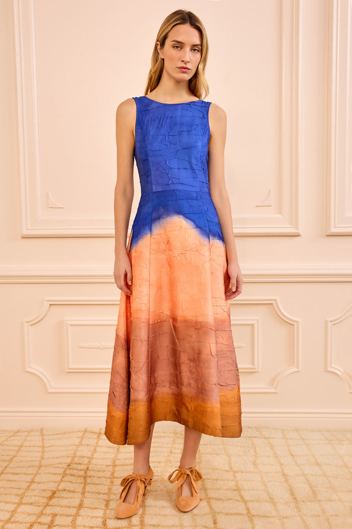 Multicolor Georgia Satin Midi Dress - Full Length | Ulla Johnson