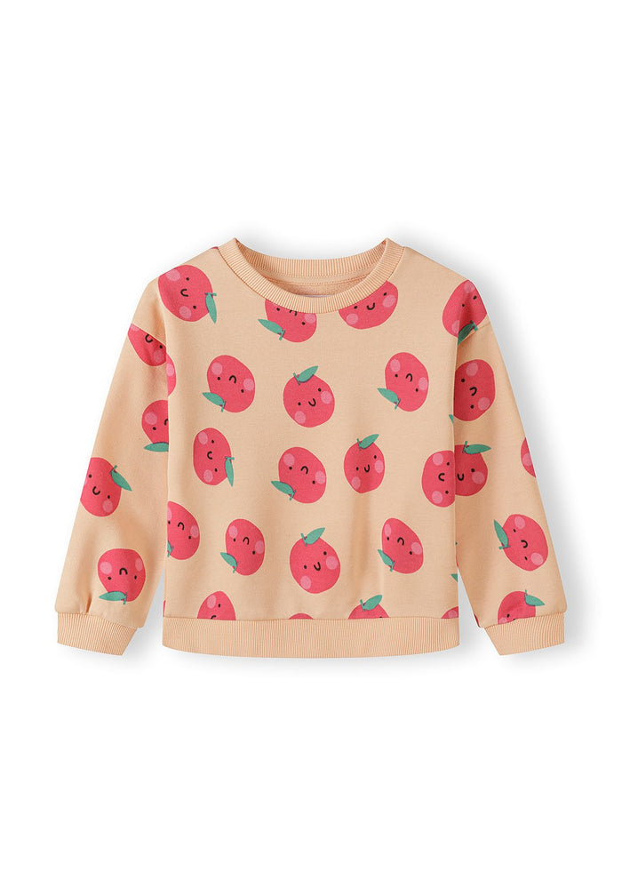 Sweatshirts 2-Pack, Apple Print & Stripe, Apricot White - 2