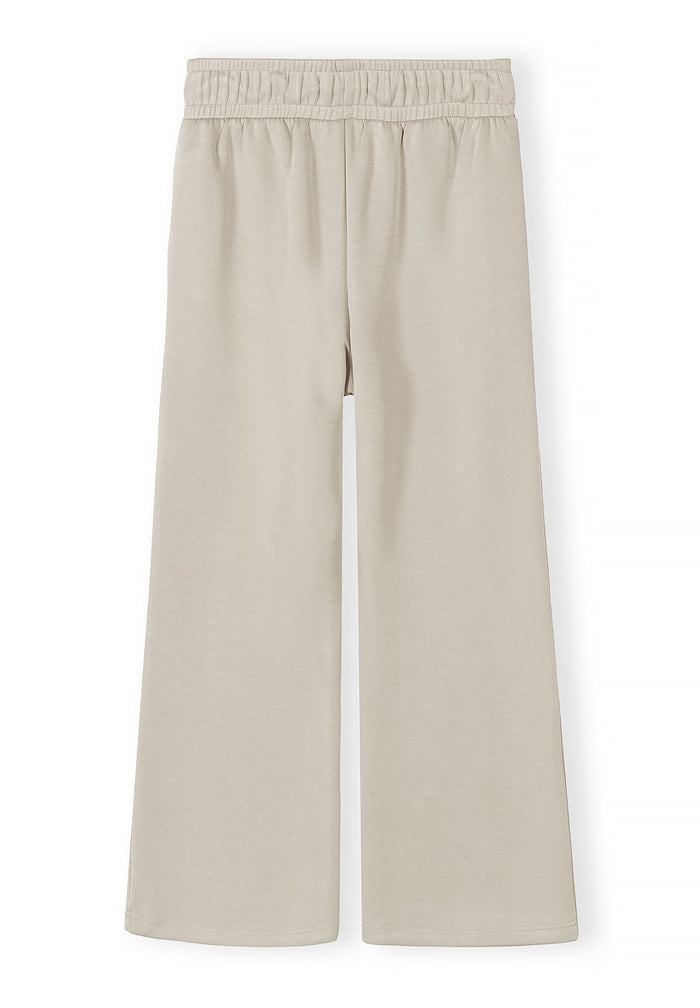 Wide Leg Joggers, Drawstring Waist, Beige - 3