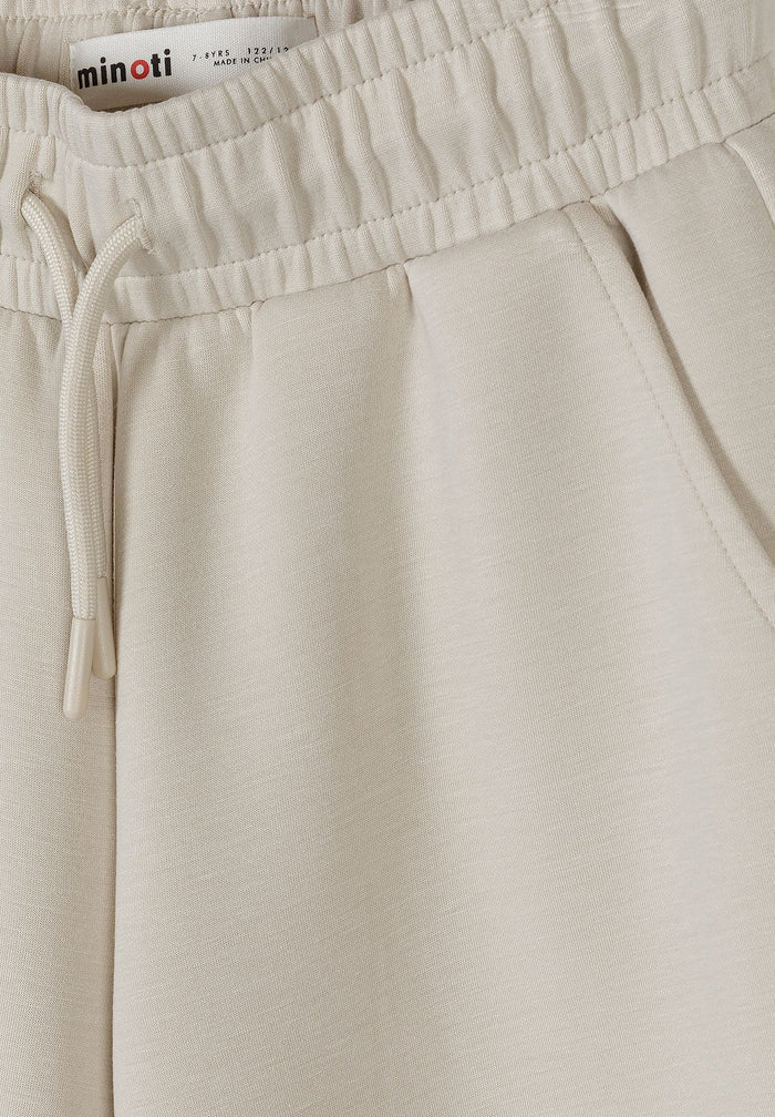 Wide Leg Joggers, Drawstring Waist, Beige - 4