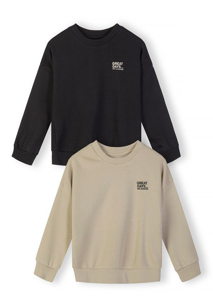 Sweatshirts 2-Pack Great Days, Beige Black - 2