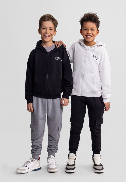 Zip-Up Hoodies 2-Pack, Black & White - 1