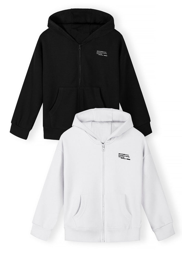 Zip-Up Hoodies 2-Pack, Black & White - 2